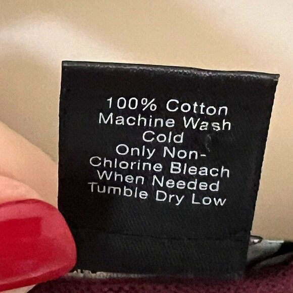 Ann Taylor Womens Cardigan Cotton Sweater Ruffles Buttons Wine Maroon Red Med - Picture 10 of 10